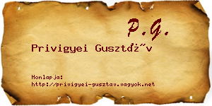 Privigyei Gusztáv névjegykártya